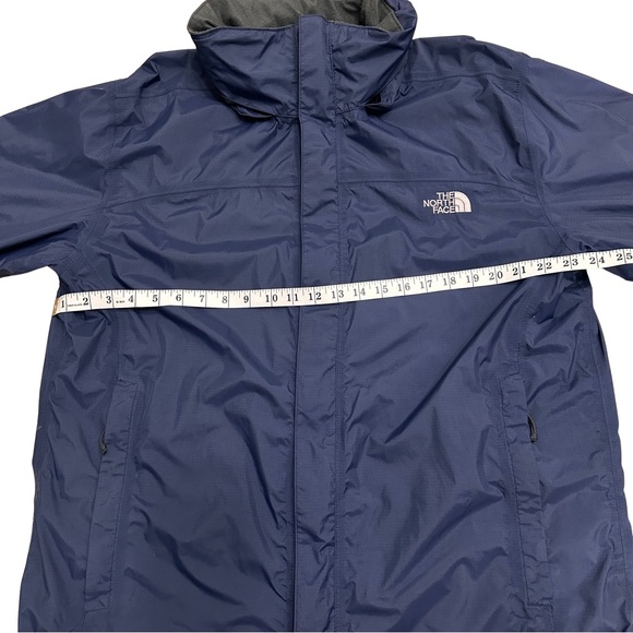 The North Face Men's Navy Blue HyVent Hooded Jacket Large Waterproof Hiking EUC - Picture 9 of 11